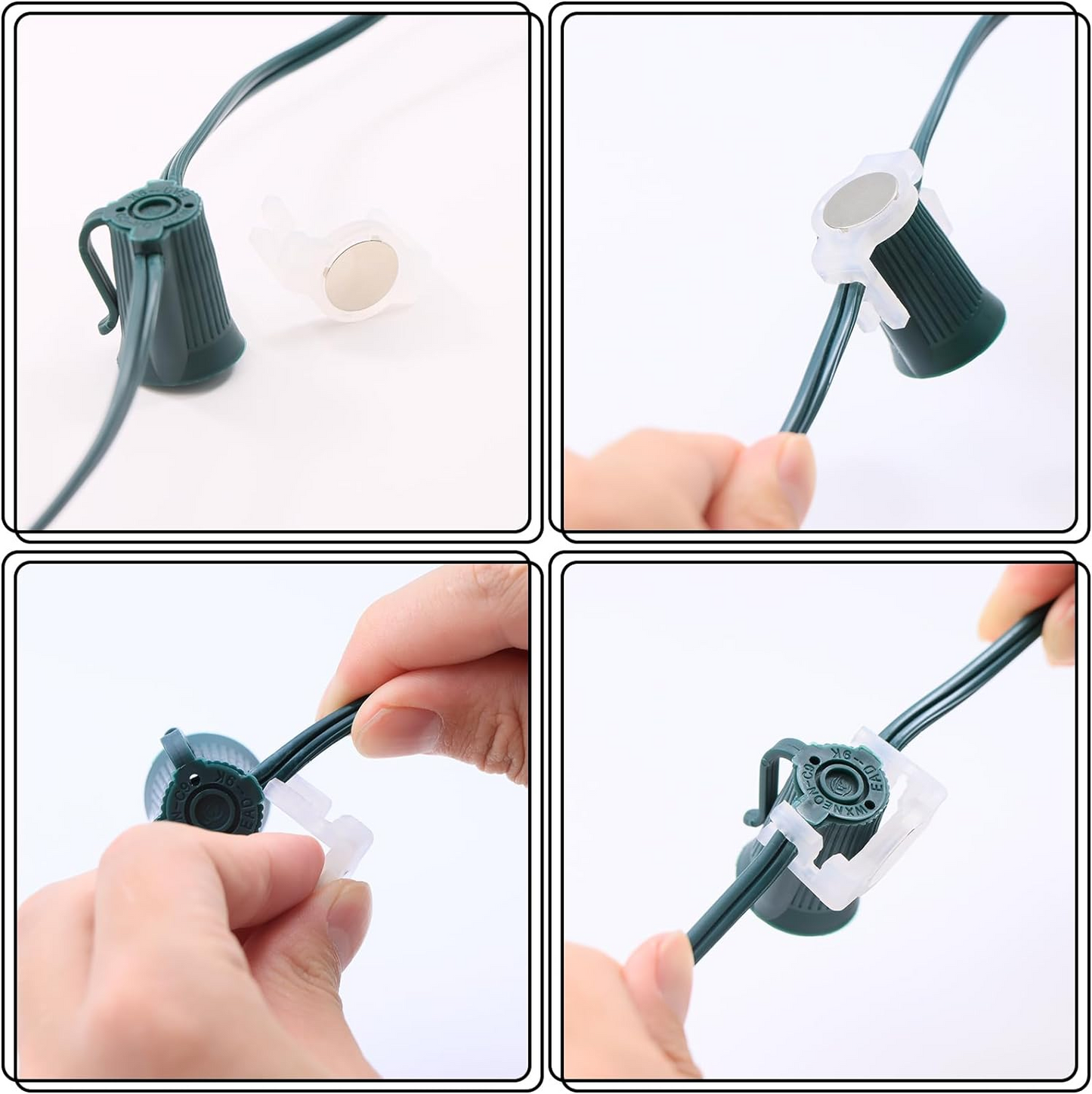 Strong Magnetic Christmas Light Clips,for Outdoor Living, Box of 100Pcs