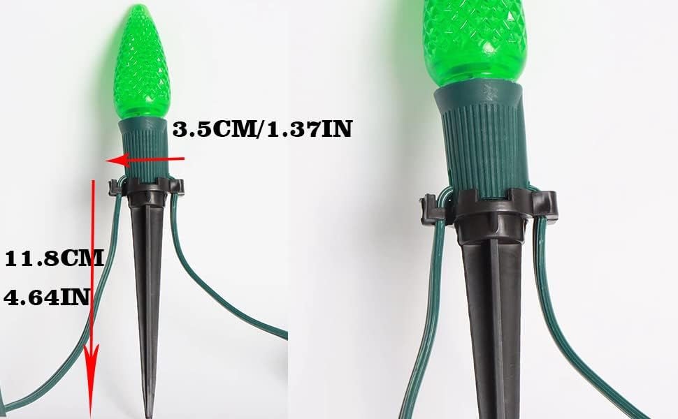 Plastic Light Stakes, 4.5 Inch Christmas Yard Stakes for C7 C9 Christmas Lights Outdoor-50pcs