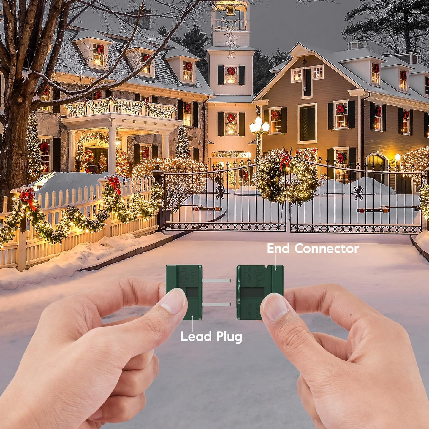 Christmas Female and Male Slip Plug Electrical Vampire Plug Lighting Outlet Green Zip Plug Gilbert Plug Male Female Slide Plug Inline Plug Adapter for Xmas Holiday Party (SPT-1, 25 Pieces)