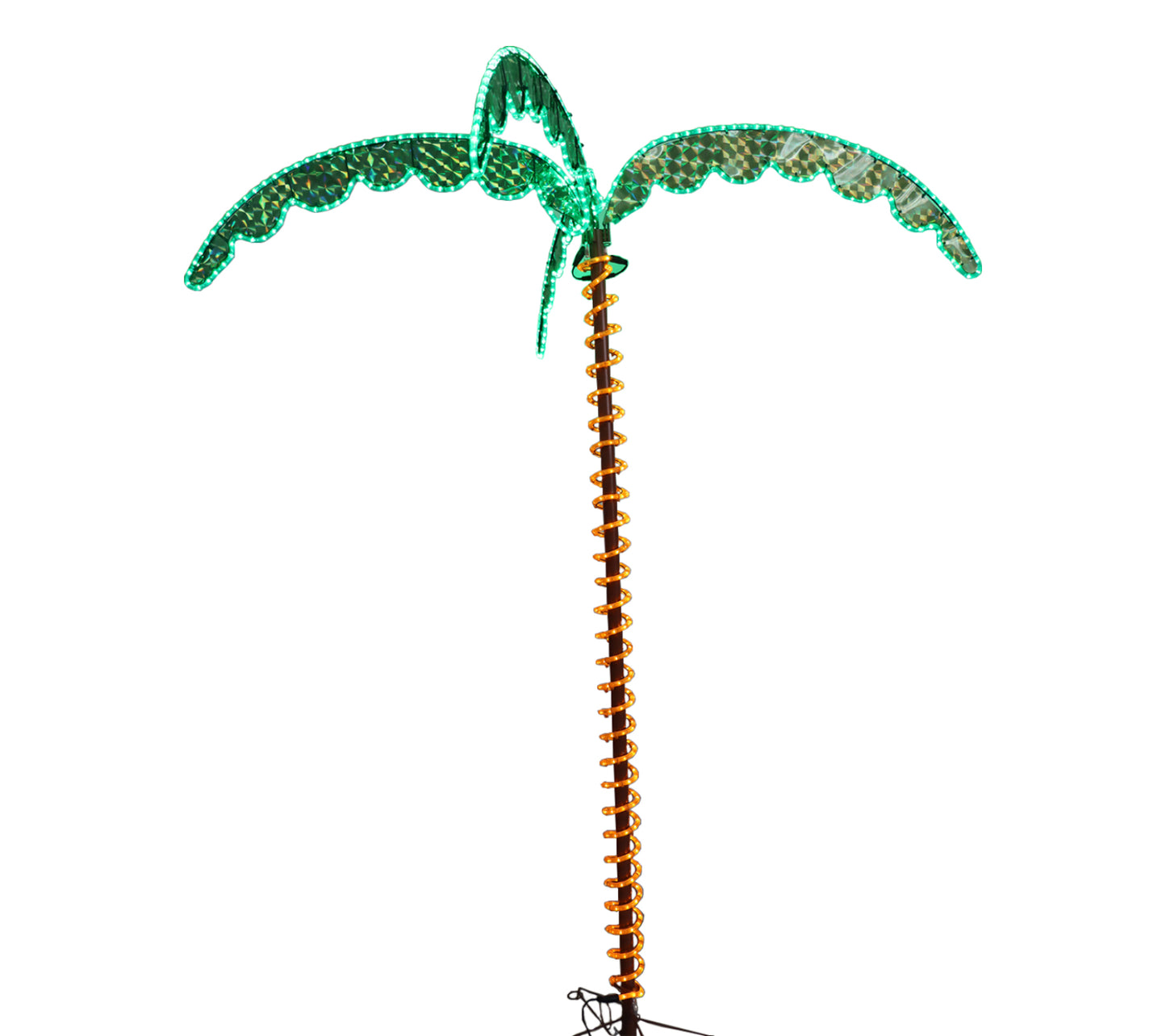 7FT LED Lighted Palm Tree for Outside Patio, Hawaii-Style Lighted Coconut Palm Tree, Outdoor & Indoor Holiday Decoration for Backyard, Poolside, Garden, Terrace