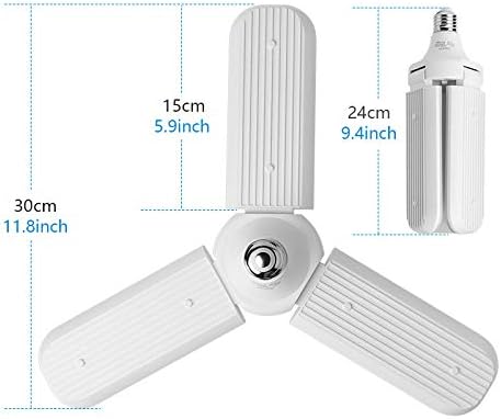 LED Garage Light,400 Watt Equivalent 6000K,Cool Daylight White LED Area Light,E26/E27 Medium Base,for Outdoor Factory Warehouse Barn Backyard and More,Super Bright