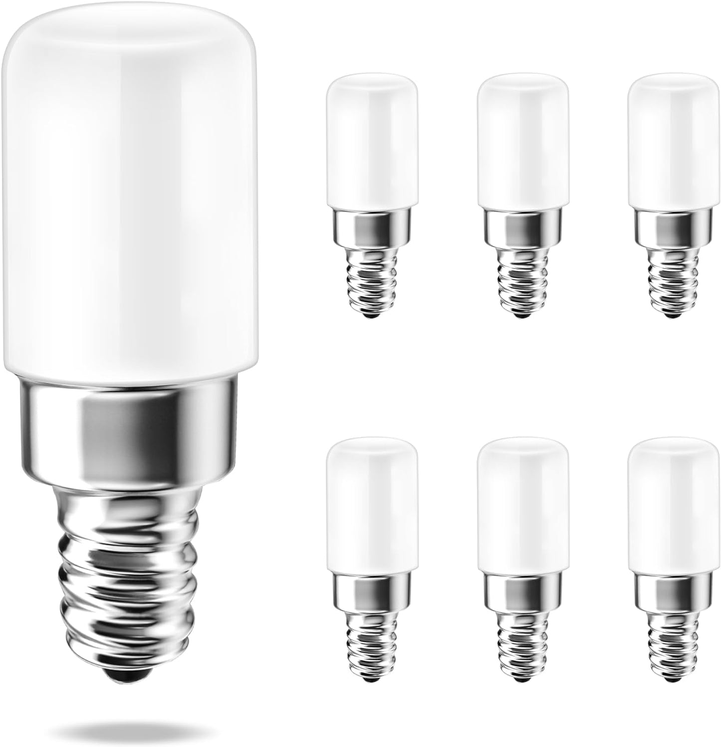 2W E12 LED Night Light Bulb, Mini Type B C7 Light Bulb Equivalent 25W, Warm White 3000K, 120V E12 Edison Screw LED Bulb for Chandeliers, Salt Lamp, Non-Dimmable, 6-Pack