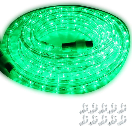 Rope Lights 18ft 216 LED, 120V UL Listed Plugin Rope Lights Connectable Indoor and Outdoor Flexible LED Tube Lights for Holiday, Garden, Yard, Corridor and Patio Decor(Green)
