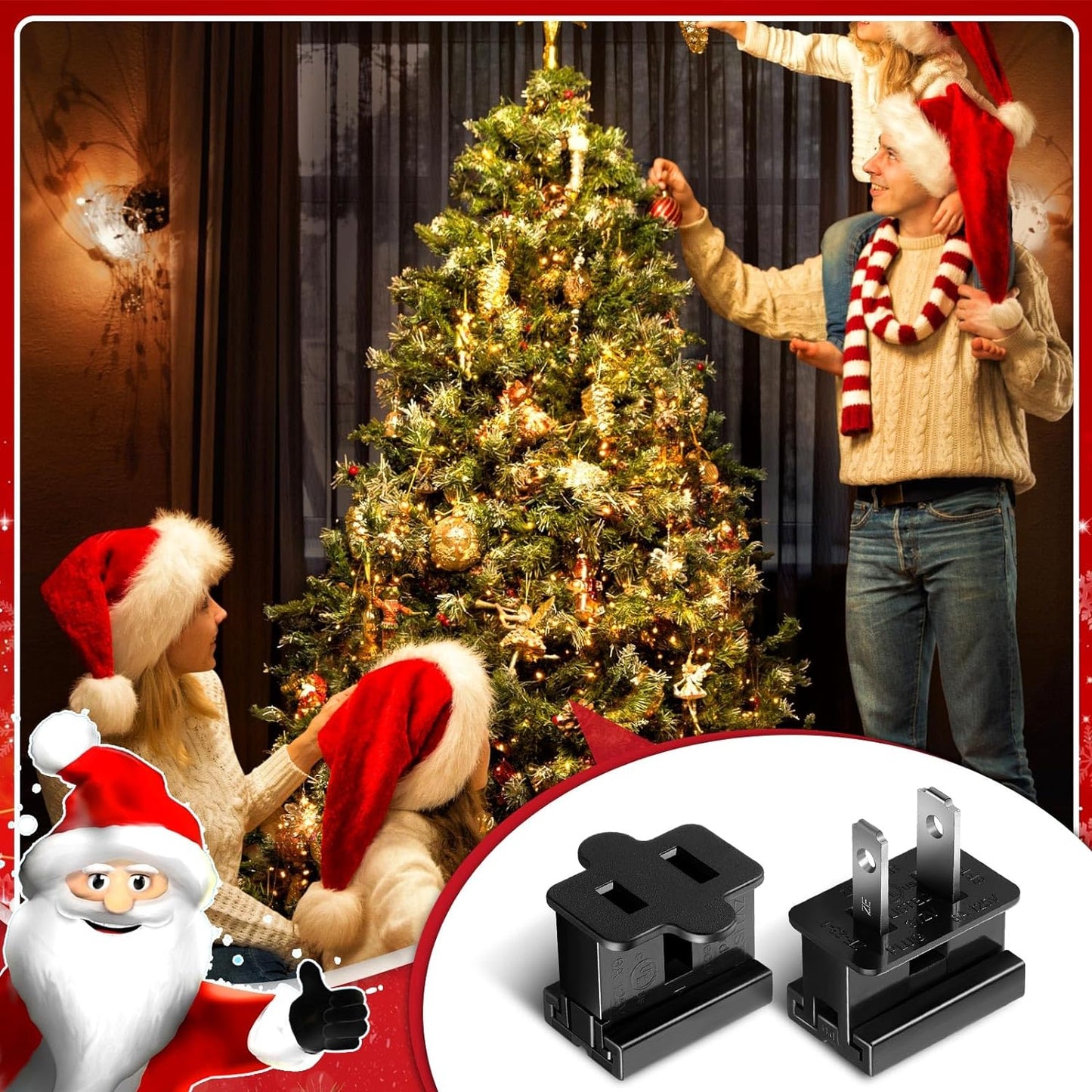 Christmas Female and Male Slip Plug Electrical Vampire Plug Lighting Outlet Green Zip Plug Gilbert Plug Male Female Slide Plug Inline Plug Adapter for Xmas Holiday Party (SPT-1, 25 Pieces)