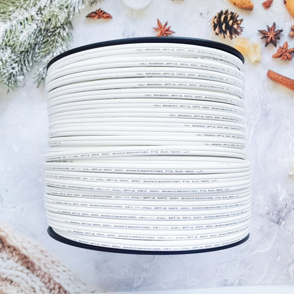 SPT-2 White Wire,Black/White/Green, UL Certified, Christmas Light String extension Cord, Landscape Lighting Cord (1000 ft )