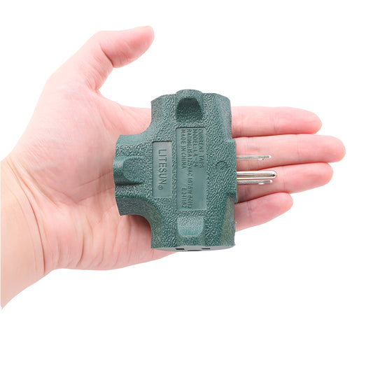 Outlet Extender [UL Listed] 3 Way Electrical Splitter - 3 T-Shaped Adapter Outdoor Power Splitter Grounded Wall Tap Adapter Heavy Duty (4, green/black/white/yellow/orange)