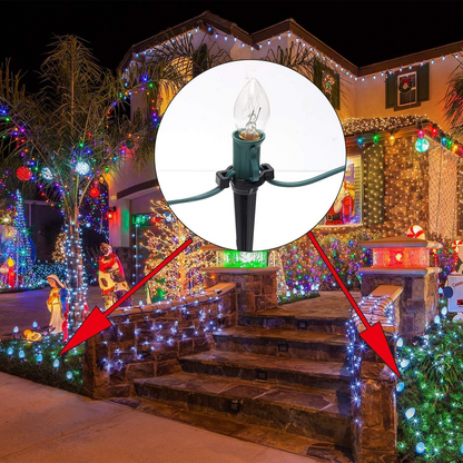 Plastic Light Stakes, 4.5 Inch Christmas Yard Stakes for C7 C9 Christmas Lights Outdoor-50pcs