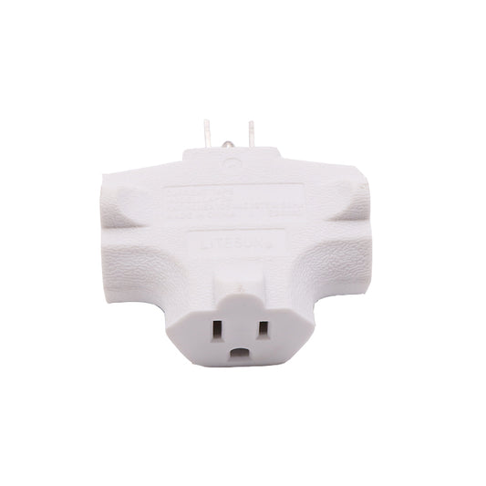 Outlet Extender [UL Listed] 3 Way Electrical Splitter - 3 T-Shaped Adapter Outdoor Power Splitter Grounded Wall Tap Adapter Heavy Duty (4, White)