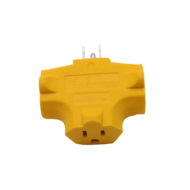 Outlet Extender [UL Listed] 3 Way Electrical Splitter - 3 T-Shaped Adapter Outdoor Power Splitter Grounded Wall Tap Adapter Heavy Duty (4, green/black/white/yellow/orange)