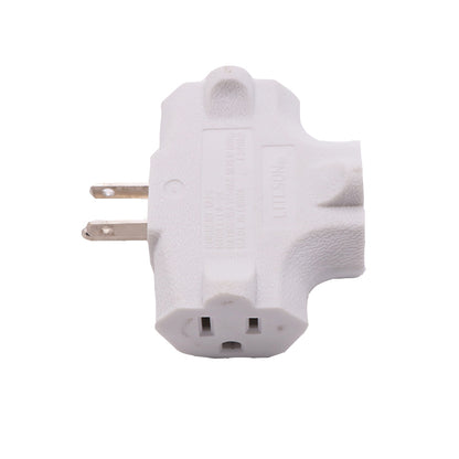 Outlet Extender [UL Listed] 3 Way Electrical Splitter - 3 T-Shaped Adapter Outdoor Power Splitter Grounded Wall Tap Adapter Heavy Duty (4, White)