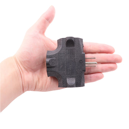 Outlet Extender [UL Listed] 3 Way Electrical Splitter - 3 T-Shaped Adapter Outdoor Power Splitter Grounded Wall Tap Adapter Heavy Duty (4, Black)