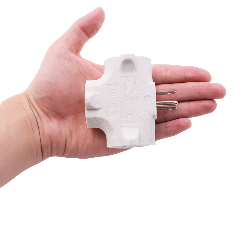 Outlet Extender [UL Listed] 3 Way Electrical Splitter - 3 T-Shaped Adapter Outdoor Power Splitter Grounded Wall Tap Adapter Heavy Duty (4, White)