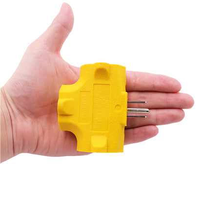 Outlet Extender [UL Listed] 3 Way Electrical Splitter - 3 T-Shaped Adapter Outdoor Power Splitter Grounded Wall Tap Adapter Heavy Duty (4, green/black/white/yellow/orange)