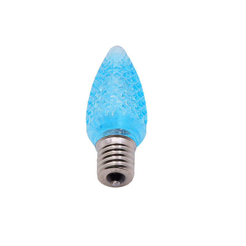 25 Pack C9 LED Replacement Christmas Light Bulb, C9 Shatterproof LED Bulb for Christmas String Light, E17 Intermediate Base, Commercial Grade Bulbs, 5 Diode (LED's-Water blue)