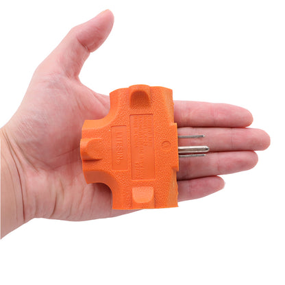 Outlet Extender [UL Listed] 3 Way Electrical Splitter - 3 T-Shaped Adapter Outdoor Power Splitter Grounded Wall Tap Adapter Heavy Duty (4, green/black/white/yellow/orange)