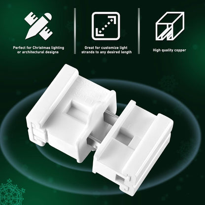 Christmas Female and Male Slip Plug Electrical Vampire Plug Lighting Outlet Green Zip Plug Gilbert Plug Male Female Slide Plug Inline Plug Adapter for Xmas Holiday Party (SPT-1, 25 Pieces)