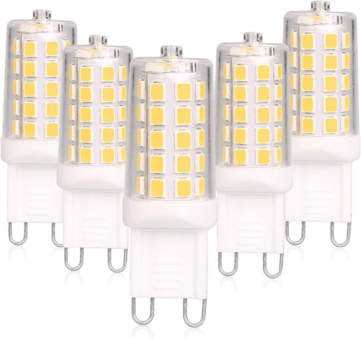 G9 LED Bulb Dimmable 4W, 40 Watt T4 G9 Halogen Equivalent, 2700K Soft Warm White, 120V No-Flicker, Chandelier Lighting 450LM (5 Pack)