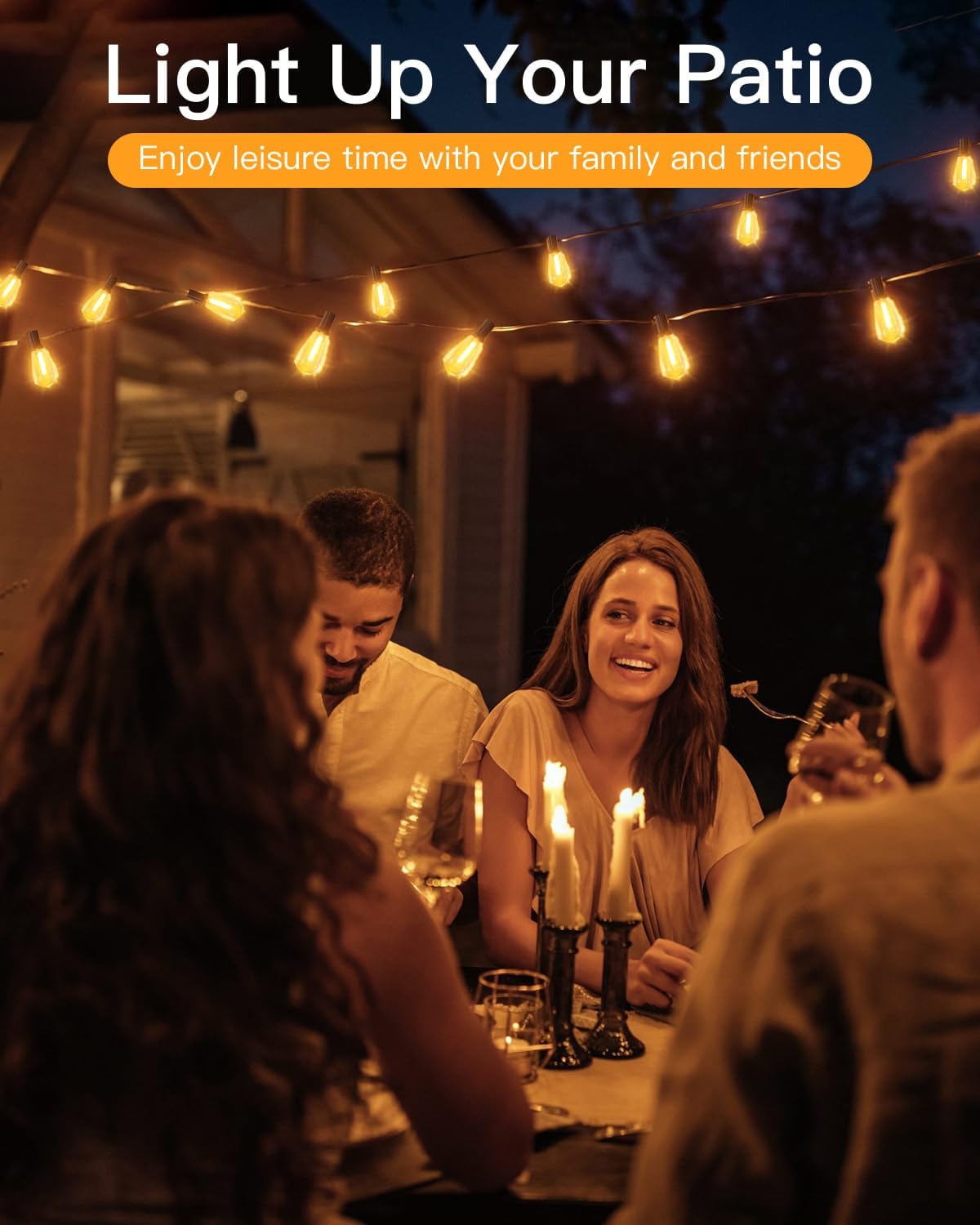 LED String Light Bulbs, ST38 Shatterproof LED Replacement Bulbs for Outdoor String Lights Eidison Bulb fits E12 C7 Screw Base, 1Watt Equvanlent to 7Watt Incandescant Bulbs, Warm White, 25 Pack
