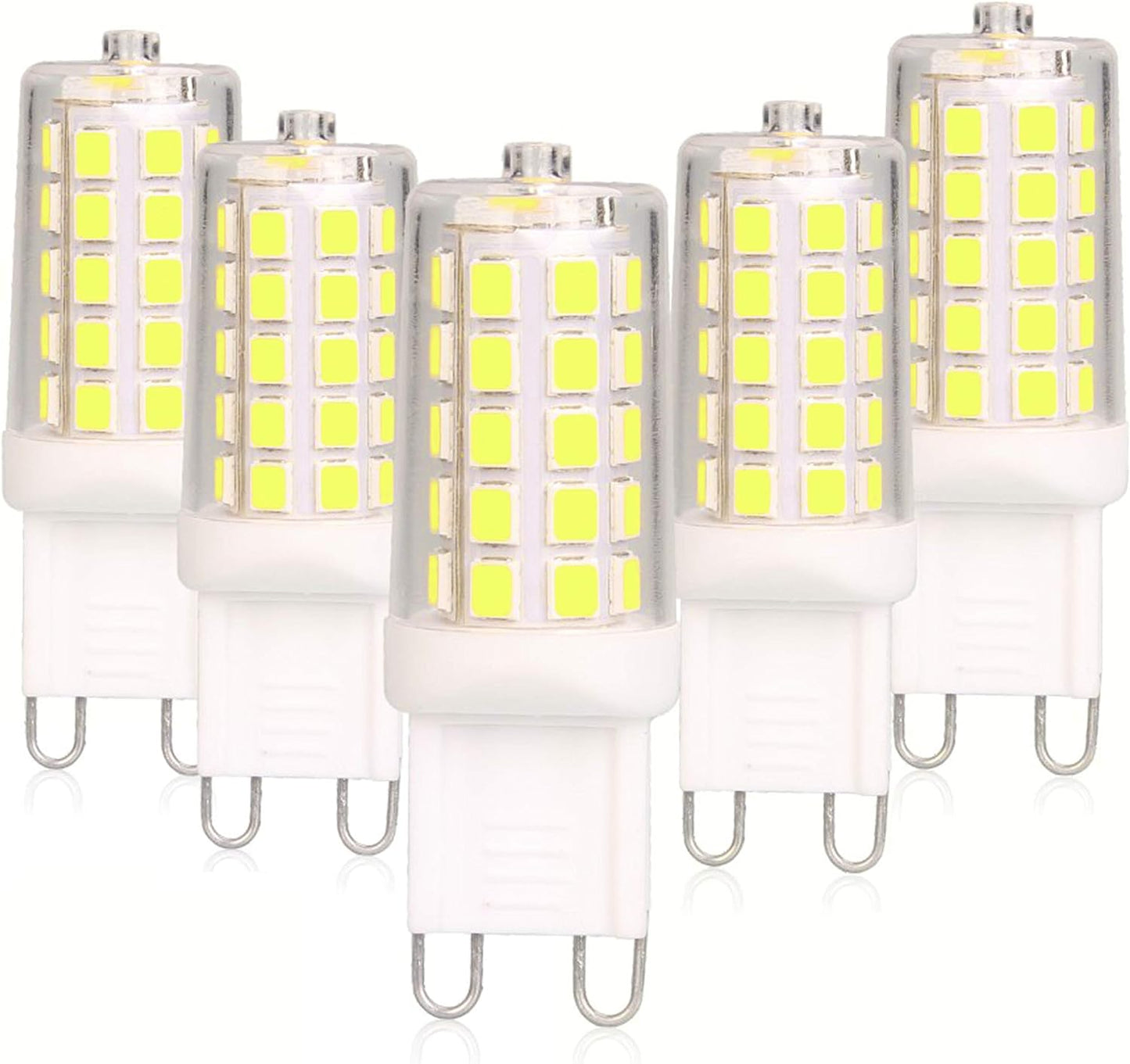 G9 LED Bulb Dimmable 4W, 40 Watt T4 G9 Halogen Equivalent, 2700K Soft Warm White, 120V No-Flicker, Chandelier Lighting 450LM (5 Pack)