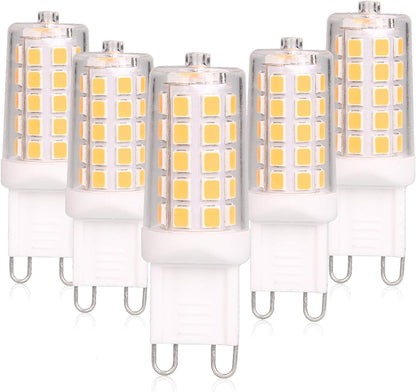 G9 LED Bulb Dimmable 4W, 40 Watt T4 G9 Halogen Equivalent, 2700K Soft Warm White, 120V No-Flicker, Chandelier Lighting 450LM (5 Pack)